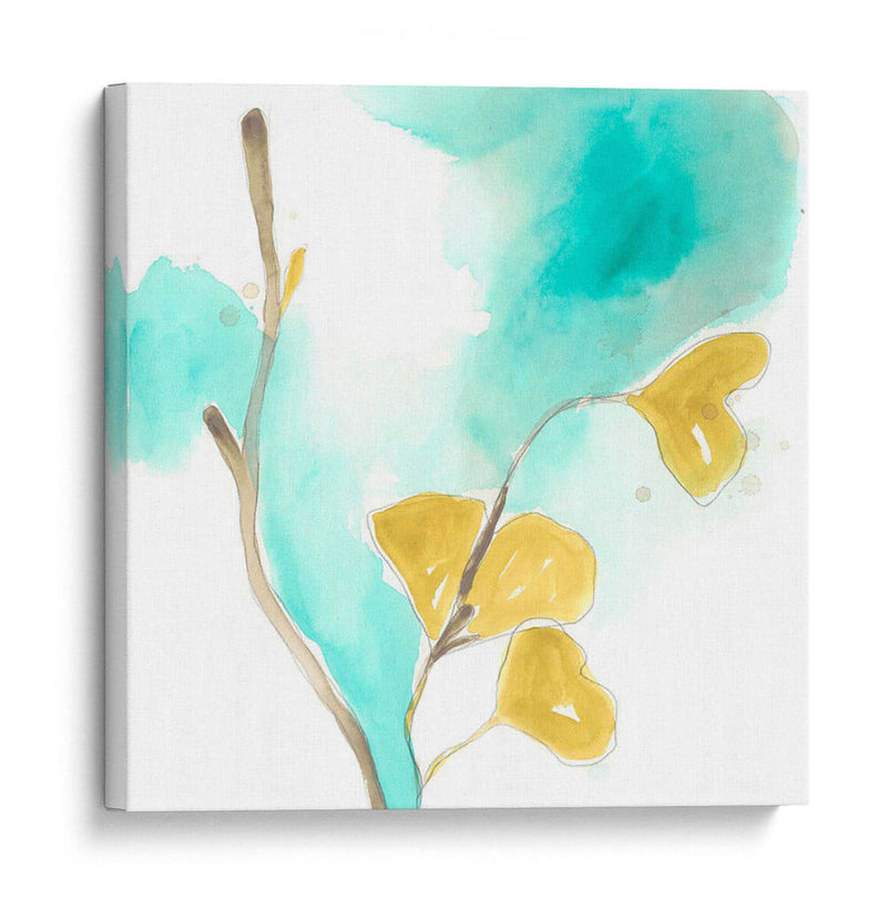 Teal Y Ocre Ginko I - June Erica Vess | Cuadro decorativo de Canvas Lab