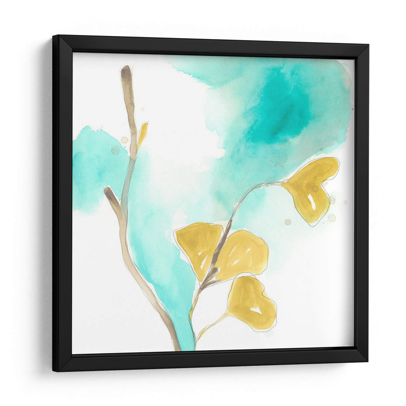 Teal Y Ocre Ginko I - June Erica Vess | Cuadro decorativo de Canvas Lab