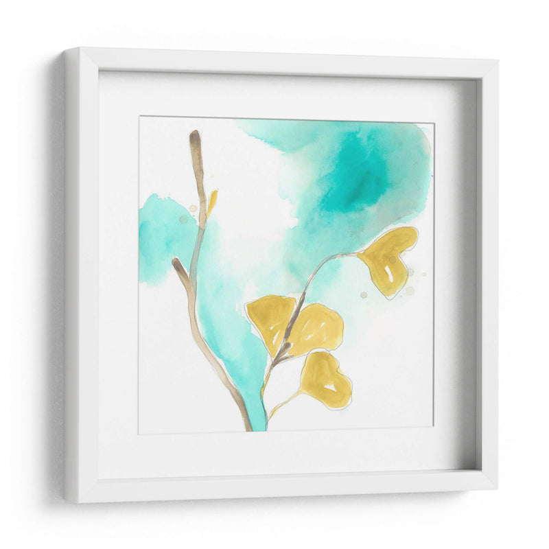 Teal Y Ocre Ginko I - June Erica Vess | Cuadro decorativo de Canvas Lab