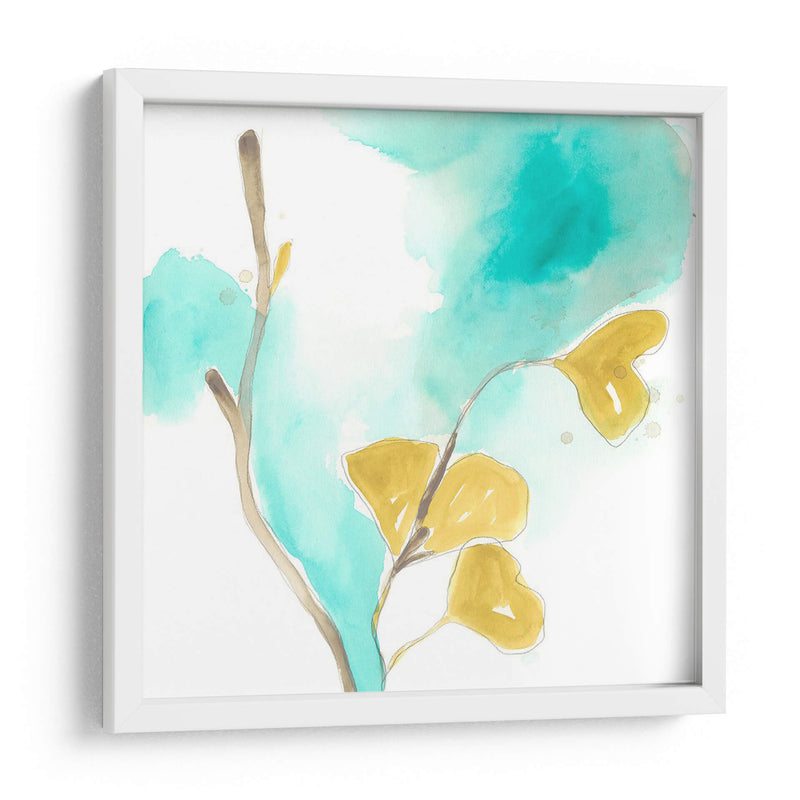 Teal Y Ocre Ginko I - June Erica Vess | Cuadro decorativo de Canvas Lab