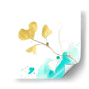 Teal Y Ocre Ginko V - June Erica Vess | Cuadro decorativo de Canvas Lab