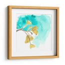 Teal Y Ocre Ginko Viii - June Erica Vess | Cuadro decorativo de Canvas Lab