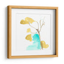 Teal Y Ocre Ginko Ix - June Erica Vess | Cuadro decorativo de Canvas Lab