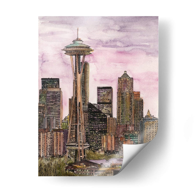 Paisaje Urbano De Los Estados Unidos-Seattle - Melissa Wang | Cuadro decorativo de Canvas Lab