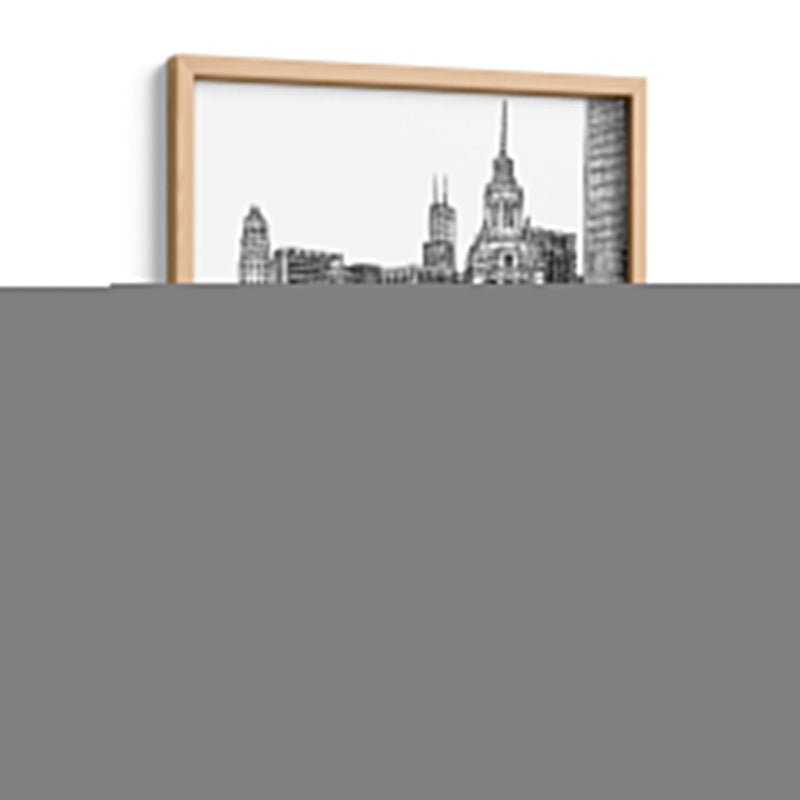 Bandw Nosotros Paisaje Urbano-Chicago - Melissa Wang | Cuadro decorativo de Canvas Lab