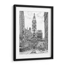 Bandw Nosotros Paisaje Urbano-Philadelphia - Melissa Wang | Cuadro decorativo de Canvas Lab