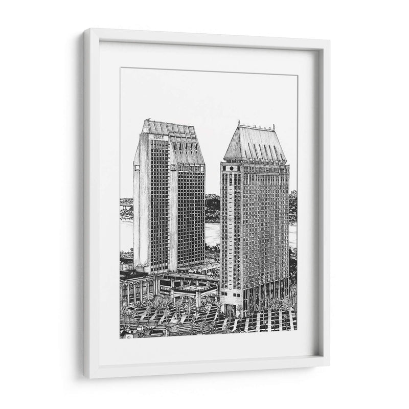 Bandw Us Cityscape-San Diego - Melissa Wang | Cuadro decorativo de Canvas Lab