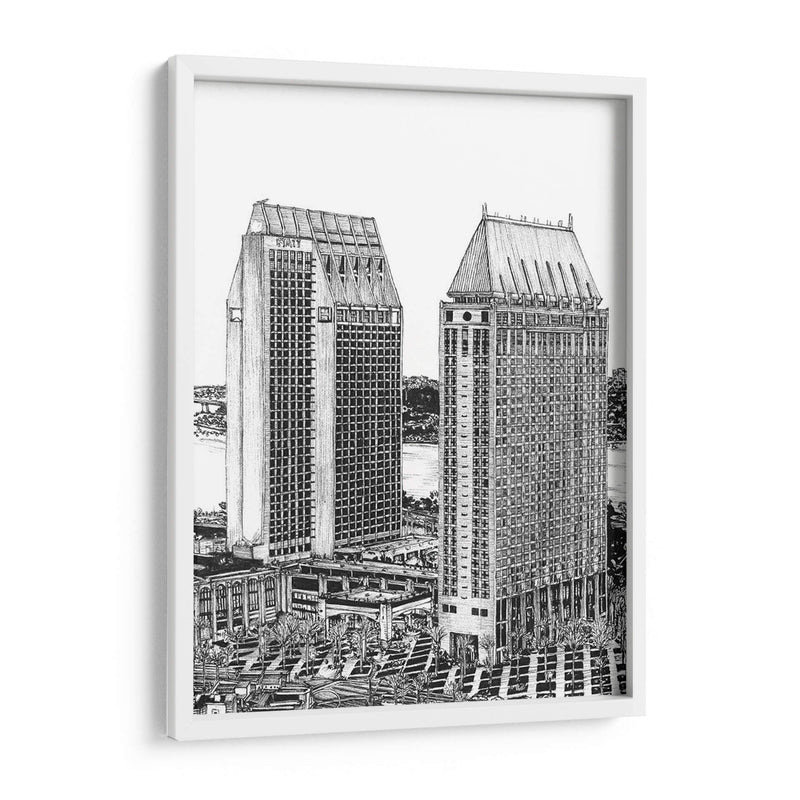 Bandw Us Cityscape-San Diego - Melissa Wang | Cuadro decorativo de Canvas Lab