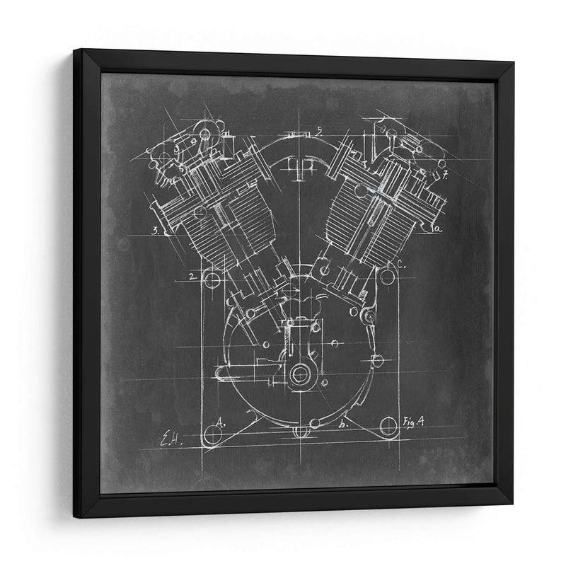 Blueprint Del Motor De La Motocicleta Ii - Ethan Harper | Cuadro decorativo de Canvas Lab