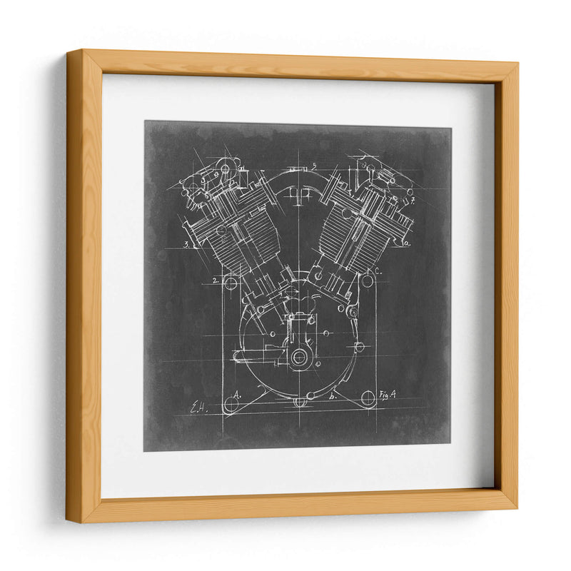 Blueprint Del Motor De La Motocicleta Ii - Ethan Harper | Cuadro decorativo de Canvas Lab