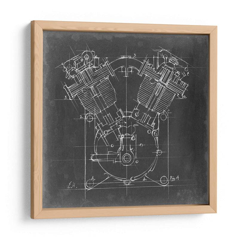 Blueprint Del Motor De La Motocicleta Ii - Ethan Harper | Cuadro decorativo de Canvas Lab