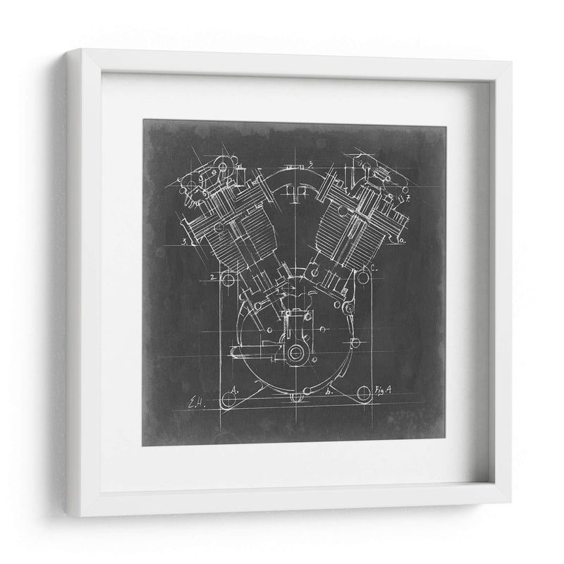 Blueprint Del Motor De La Motocicleta Ii - Ethan Harper | Cuadro decorativo de Canvas Lab