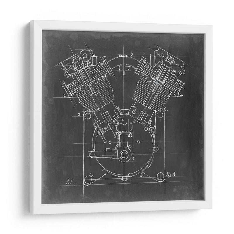 Blueprint Del Motor De La Motocicleta Ii - Ethan Harper | Cuadro decorativo de Canvas Lab