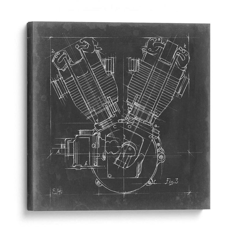 Motorycle Motor Blueprint Iii - Ethan Harper | Cuadro decorativo de Canvas Lab