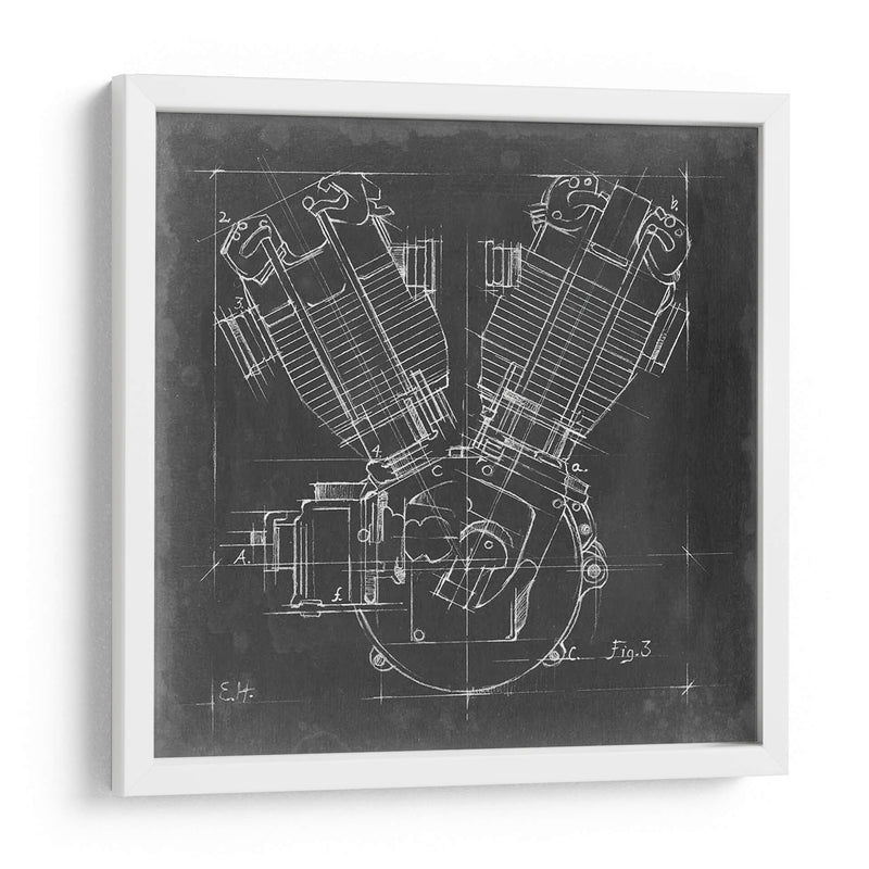 Motorycle Motor Blueprint Iii - Ethan Harper | Cuadro decorativo de Canvas Lab