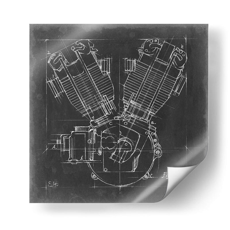 Motorycle Motor Blueprint Iii - Ethan Harper | Cuadro decorativo de Canvas Lab