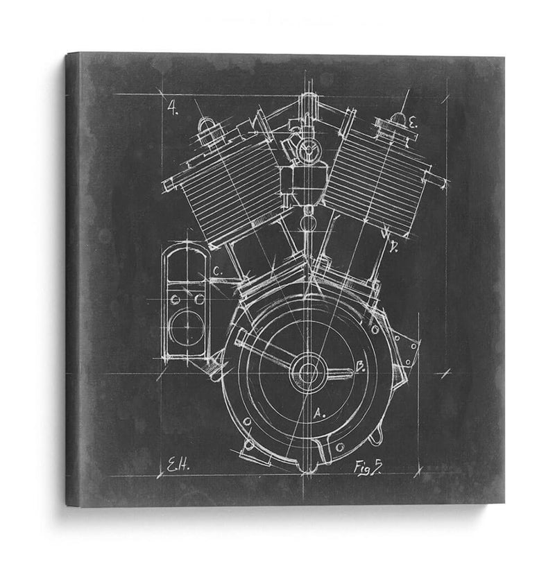 Motorycle Motor Blueprint Iv - Ethan Harper | Cuadro decorativo de Canvas Lab