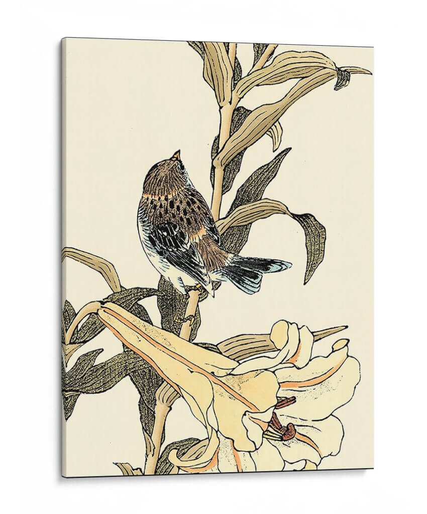 Pájaro Oriental En La Rama Ii - Vision Studio | Cuadro decorativo de Canvas Lab