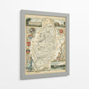 Mapa De Nottinghamshire | Cuadro decorativo de Canvas Lab