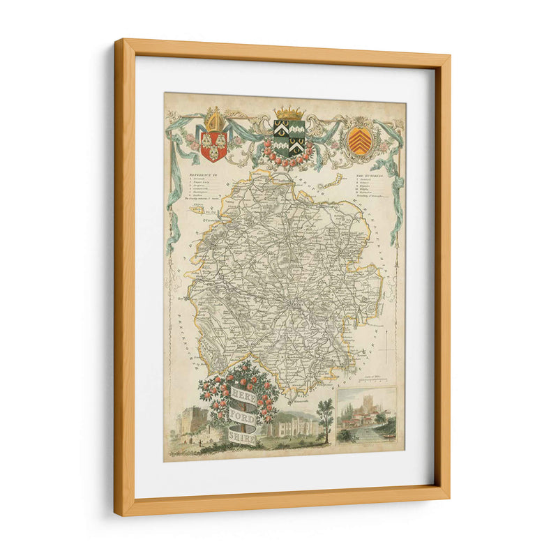 Mapa De Herefordshire | Cuadro decorativo de Canvas Lab