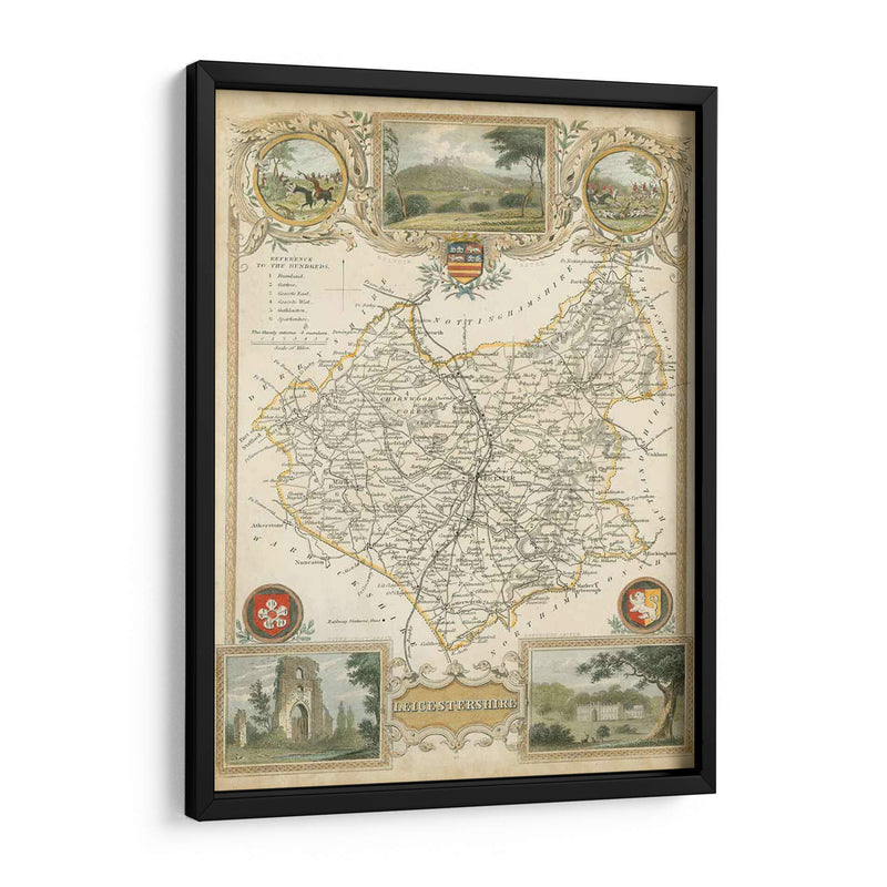 Mapa De Leicestershire | Cuadro decorativo de Canvas Lab