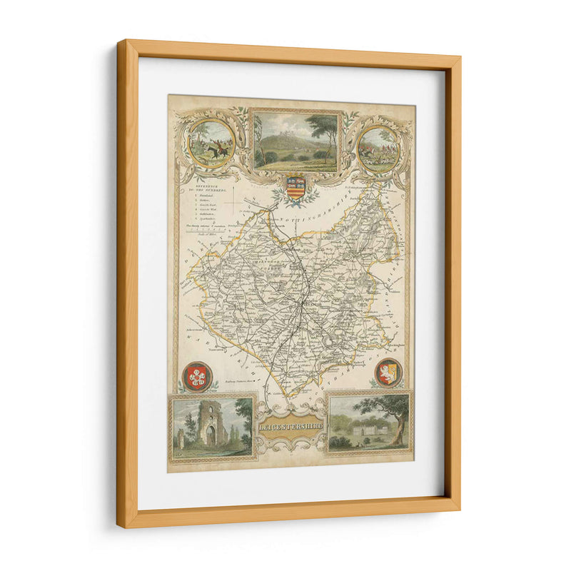 Mapa De Leicestershire | Cuadro decorativo de Canvas Lab