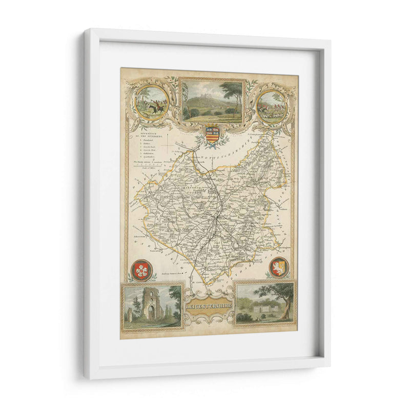 Mapa De Leicestershire | Cuadro decorativo de Canvas Lab