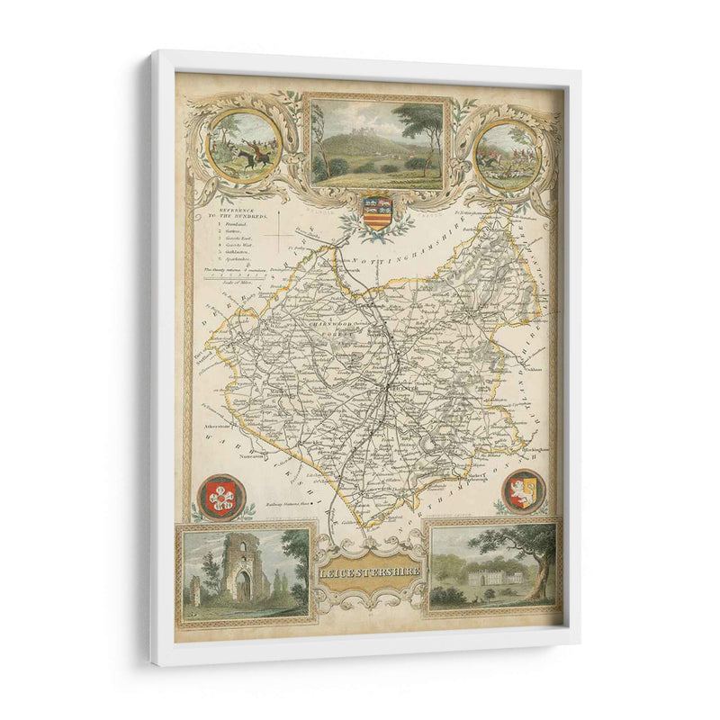 Mapa De Leicestershire | Cuadro decorativo de Canvas Lab