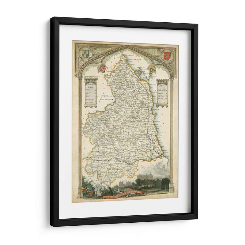 Mapa De Northumberland | Cuadro decorativo de Canvas Lab