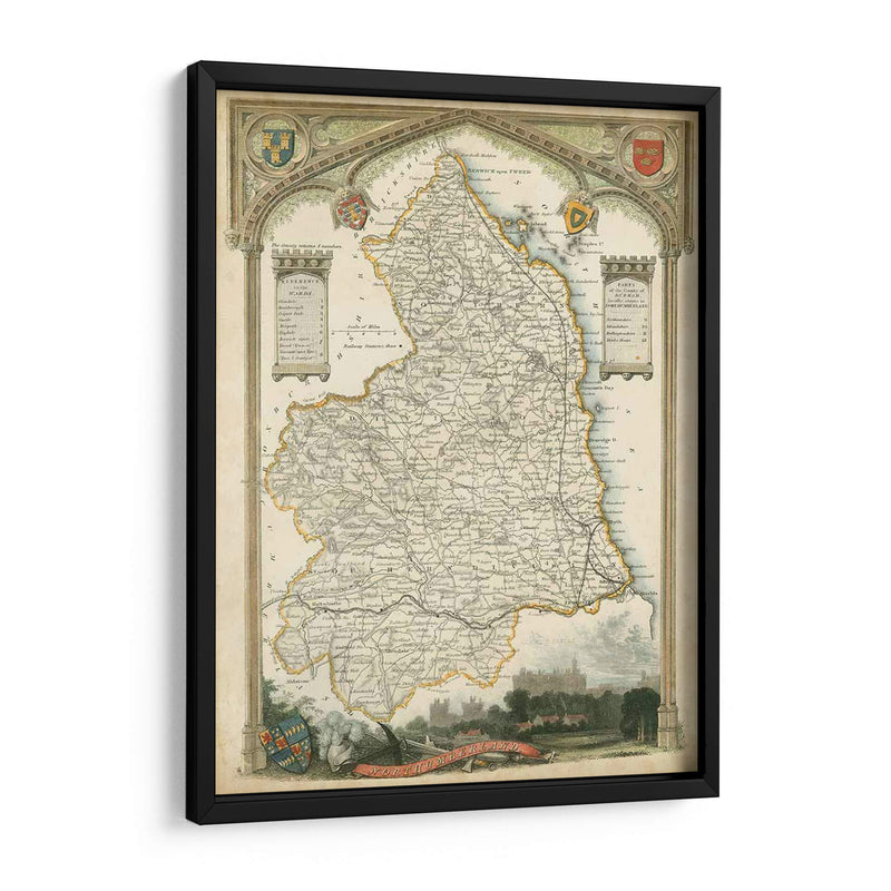 Mapa De Northumberland | Cuadro decorativo de Canvas Lab