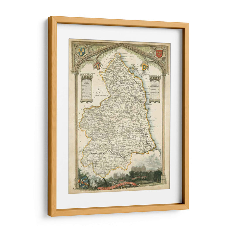 Mapa De Northumberland | Cuadro decorativo de Canvas Lab