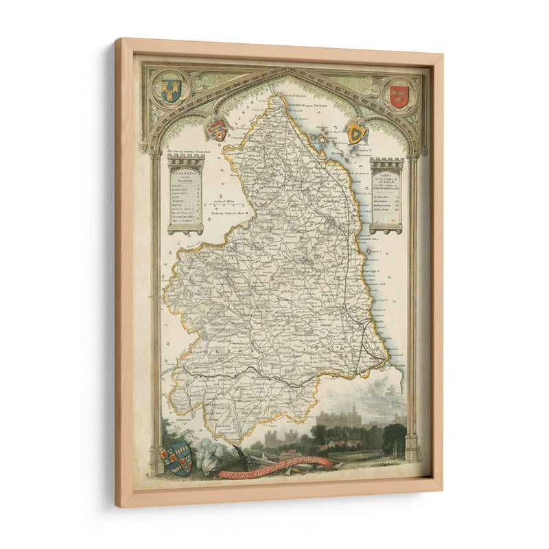 Mapa De Northumberland | Cuadro decorativo de Canvas Lab