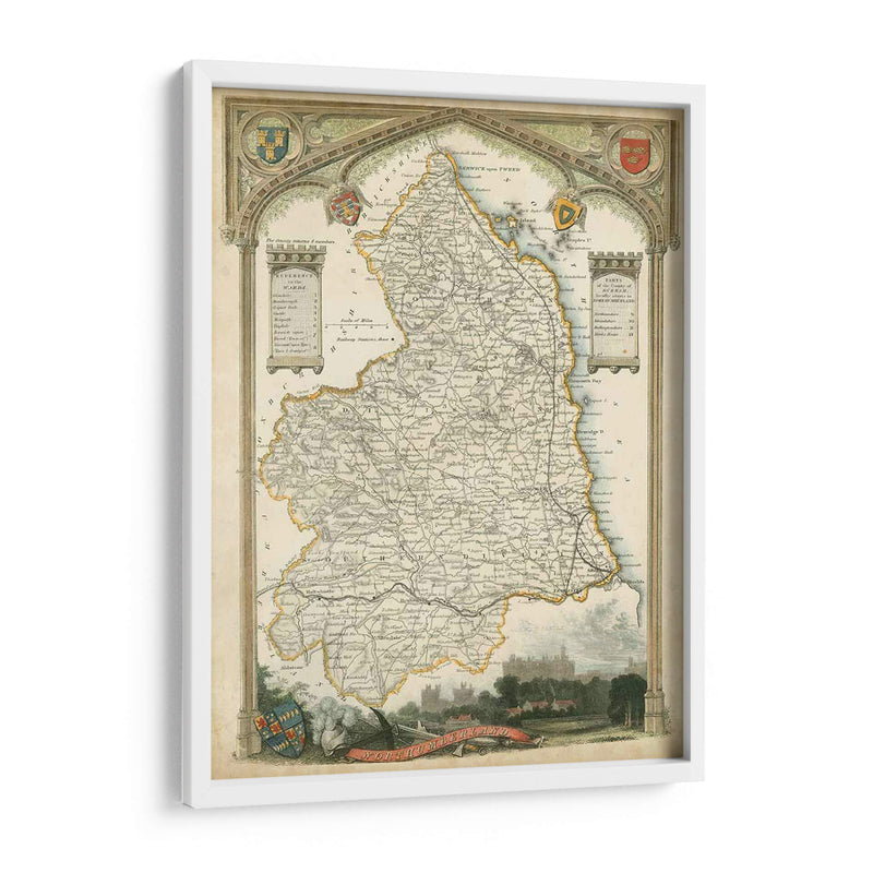 Mapa De Northumberland | Cuadro decorativo de Canvas Lab