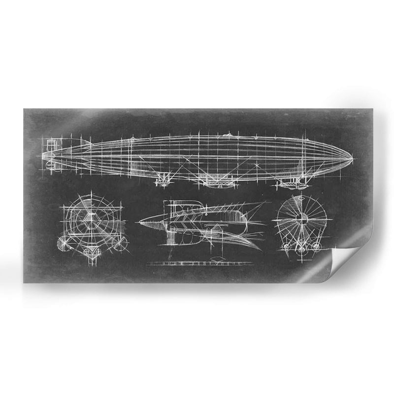 Blueprint De La Aeronave - Ethan Harper | Cuadro decorativo de Canvas Lab