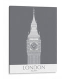Londres Big Ben Monochrome - Fab Funky | Cuadro decorativo de Canvas Lab