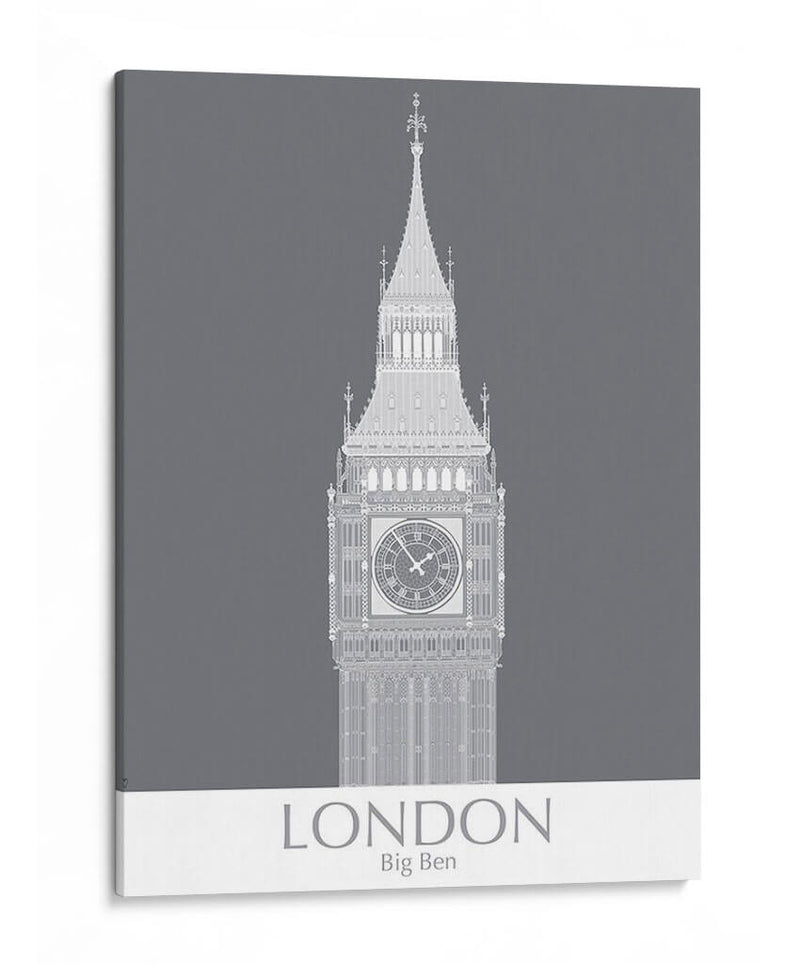 Londres Big Ben Monochrome - Fab Funky | Cuadro decorativo de Canvas Lab