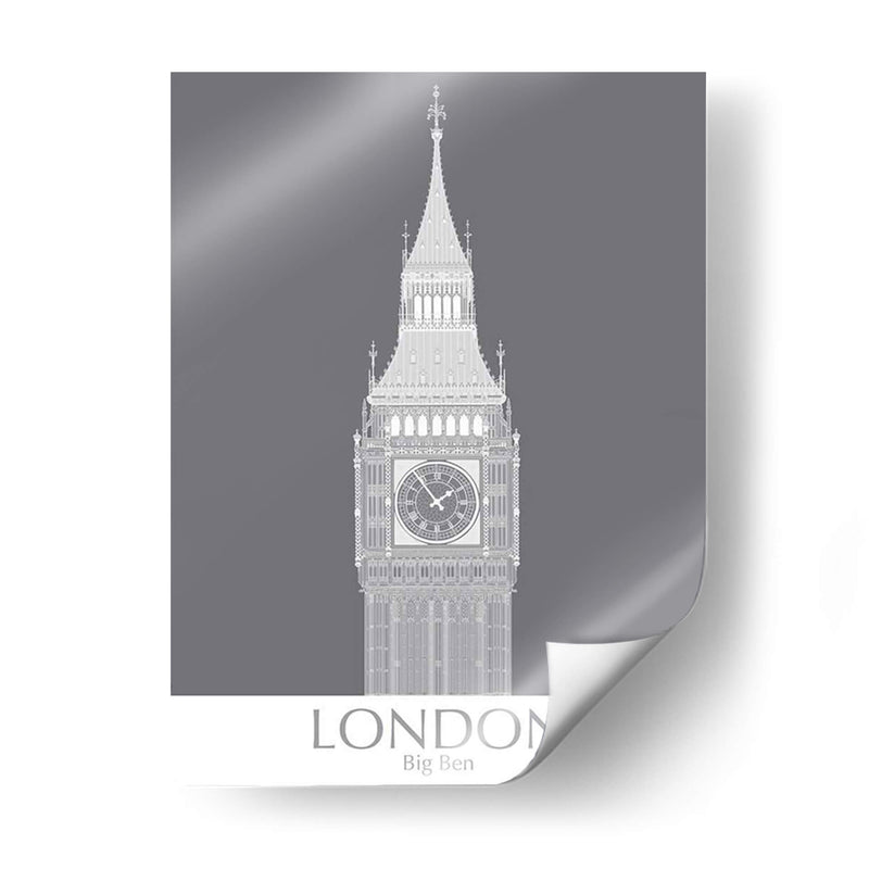 Londres Big Ben Monochrome - Fab Funky | Cuadro decorativo de Canvas Lab