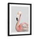 Flamingo De Acuarela Personalizada (Ceniza) - Naomi McCavitt | Cuadro decorativo de Canvas Lab