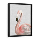 Flamingo De Acuarela Personalizada (Ceniza) - Naomi McCavitt | Cuadro decorativo de Canvas Lab