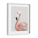 Flamingo De Acuarela Personalizada (Ceniza) - Naomi McCavitt | Cuadro decorativo de Canvas Lab