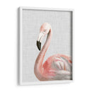 Flamingo De Acuarela Personalizada (Ceniza) - Naomi McCavitt | Cuadro decorativo de Canvas Lab