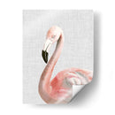 Flamingo De Acuarela Personalizada (Ceniza) - Naomi McCavitt | Cuadro decorativo de Canvas Lab