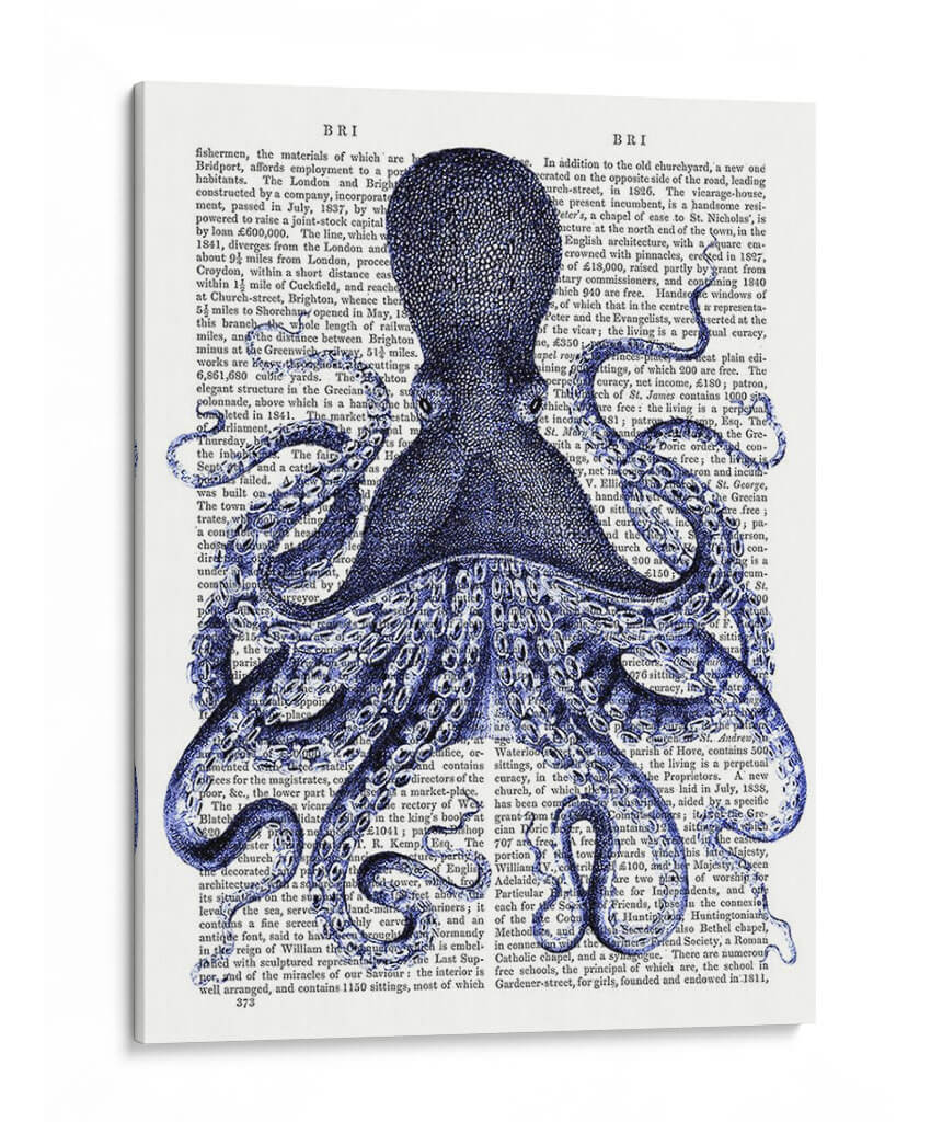 Octopus Azul Personalizado 3 (Ceniza) - Fab Funky | Cuadro decorativo de Canvas Lab