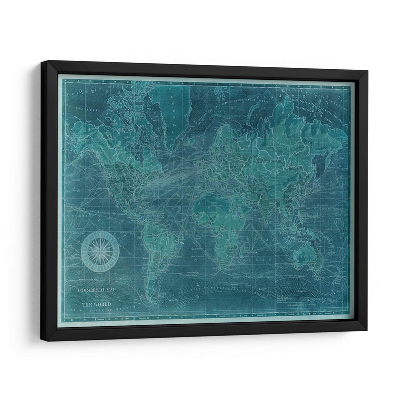 Mapa Del Mundo De Azure - Vision Studio | Cuadro decorativo de Canvas Lab