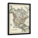 Pequeño Mapa Antiguo De América Del Norte - Johnson | Cuadro decorativo de Canvas Lab