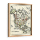 Pequeño Mapa Antiguo De América Del Norte - Johnson | Cuadro decorativo de Canvas Lab