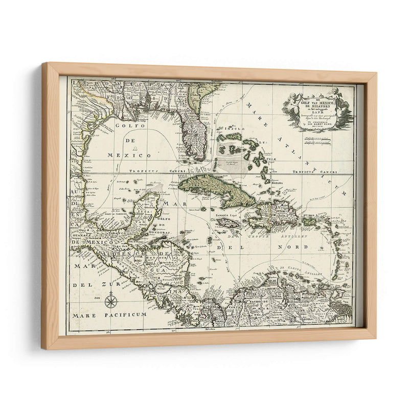 Mapa Del Golfo De México | Cuadro decorativo de Canvas Lab