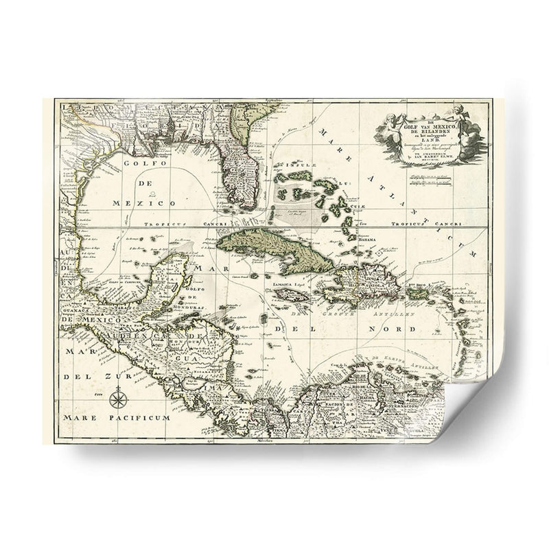 Mapa Del Golfo De México | Cuadro decorativo de Canvas Lab