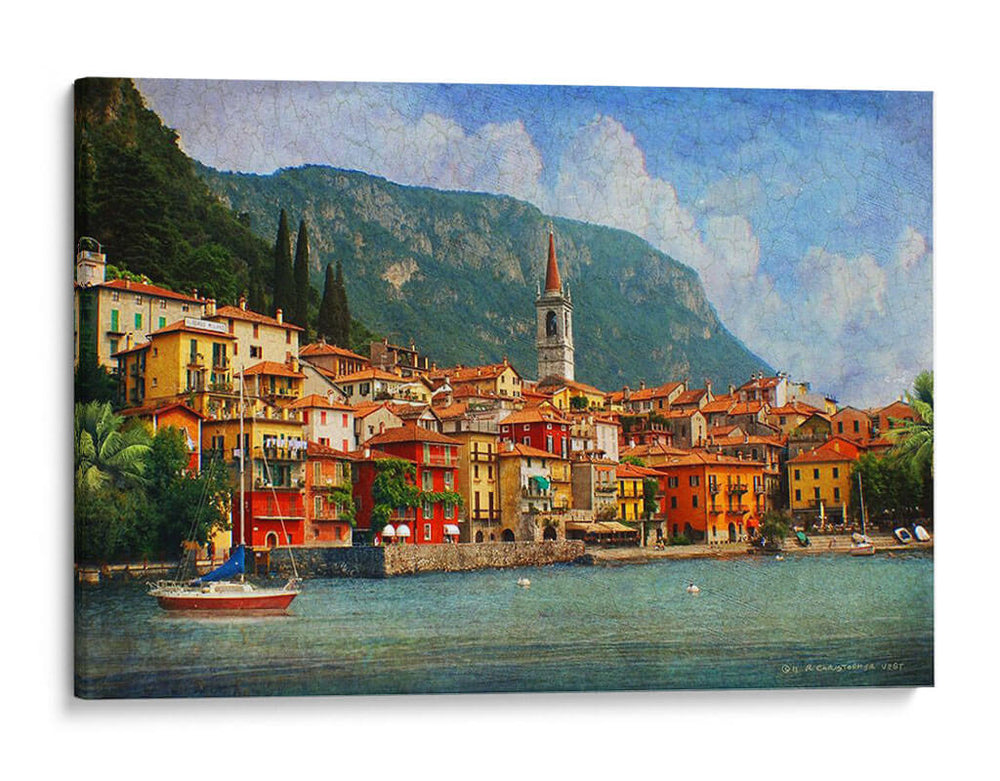 Pueblo De Como Personalizado (Ceniza) - Chris Vest | Cuadro decorativo de Canvas Lab