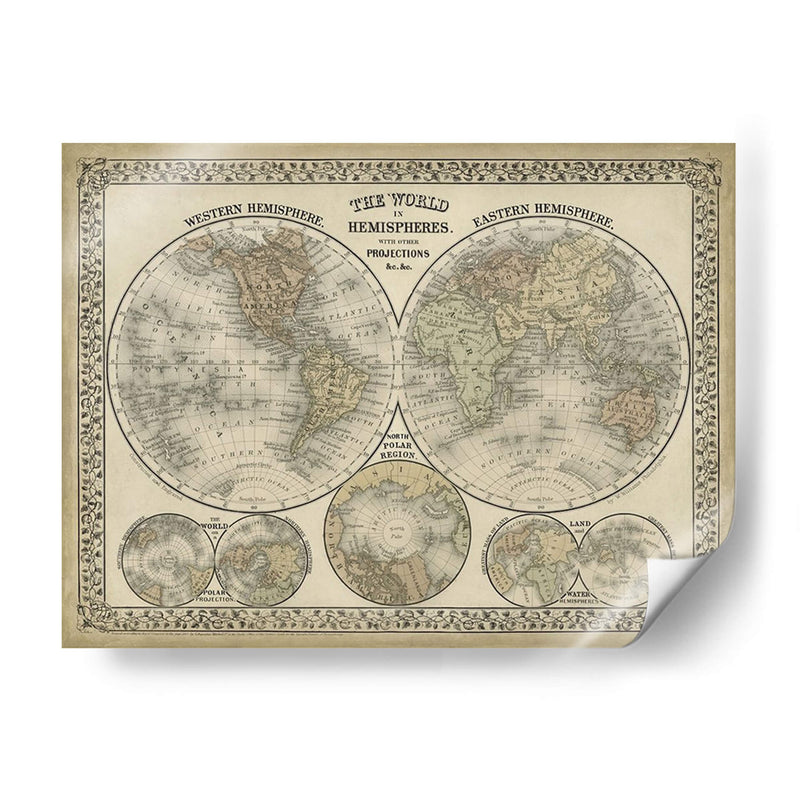 El Mundo En Hemisferios. - Mitchell | Cuadro decorativo de Canvas Lab